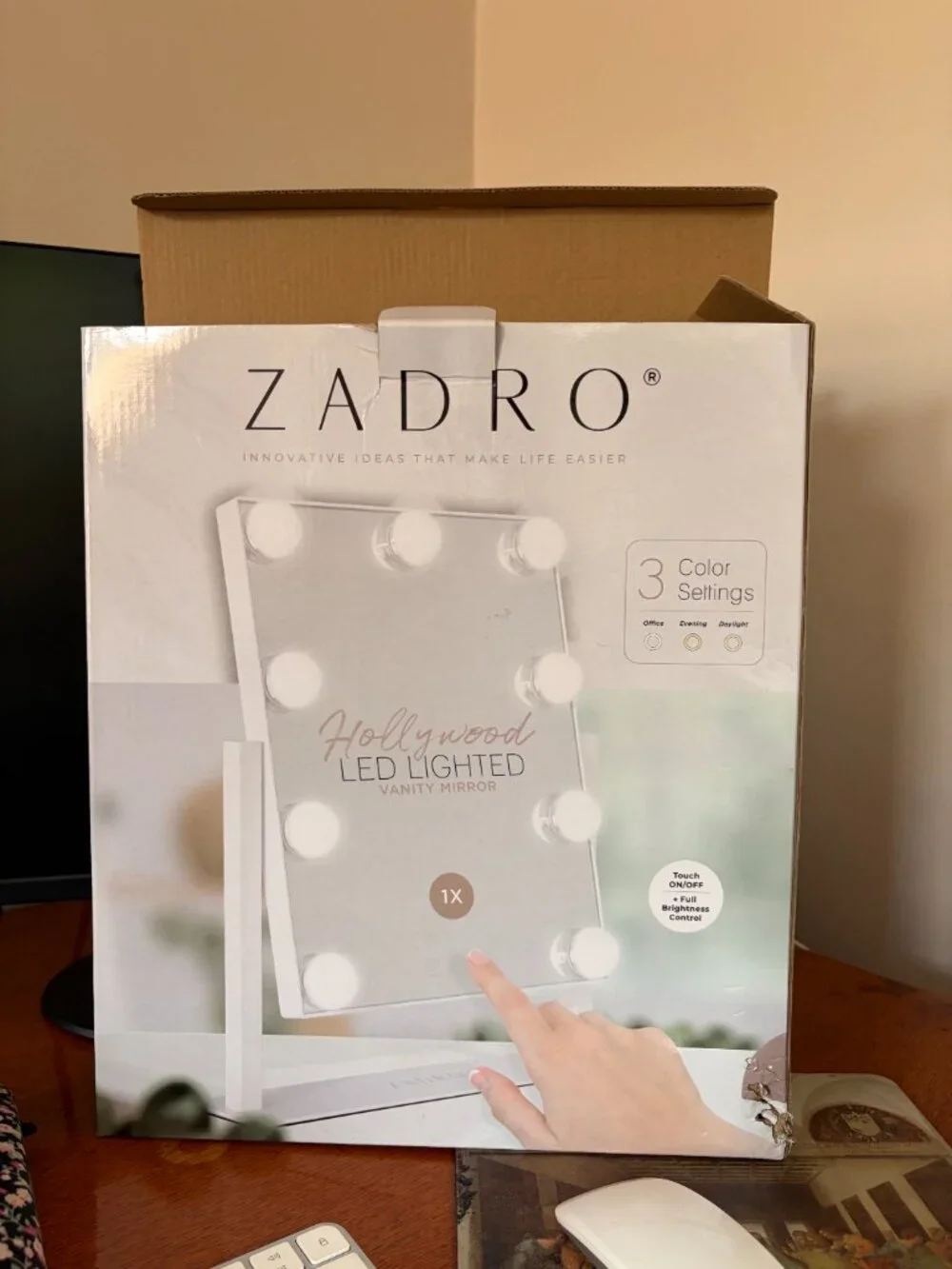 Zadro Hollywood LED Lighted Vanity Mirror 3 Color Settings